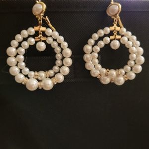 New Kenneth Jay Lane Cultura Pearl Earrings